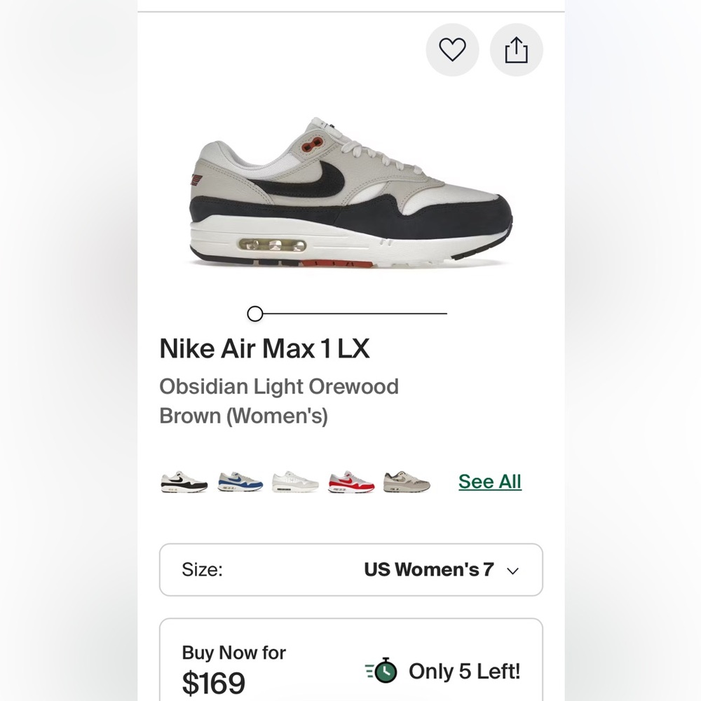 Nike Womens Air Max 1 White & Navy Casual Sneakers - Picture 16 of 16